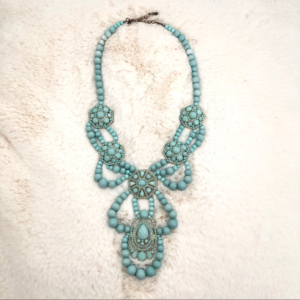 Leslie Danzis mint green statement necklace